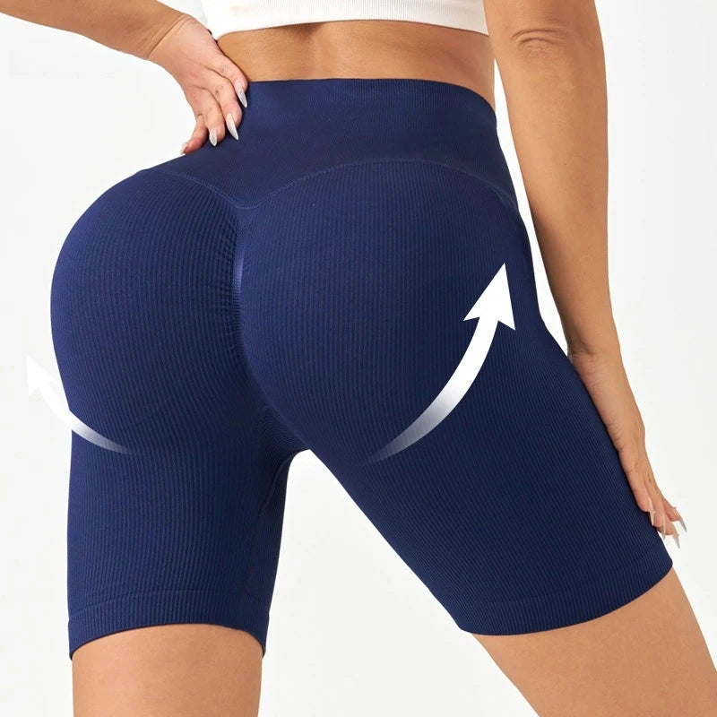 No Awkward Lines Yoga Pants for Women High Waisted Hip Lifting Exercise Running Wearing Fitness Shorts Cycling Pantssports Pants.