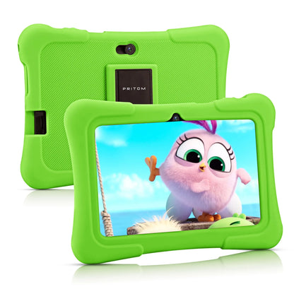 PRITOM 7 Inch Kids Tablet Quad Core Android 10 32GB WiFi Bluetooth Educational Software Installed.
