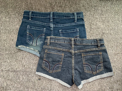 Summer Korean Sexy Low Waist Women Denim Shorts American Lady Y2K Elastic Slim Fit Hot Pants Female Embroidery Wrapping Jeans.