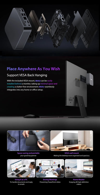 Mini PC SOYO M4 Air Intel Alder Lake N95 MiniPC Computer PC Win11 Pro Mini PC DDR4 16GB RAM 512GB ROM WiFi5 BT5.0 Desktop.