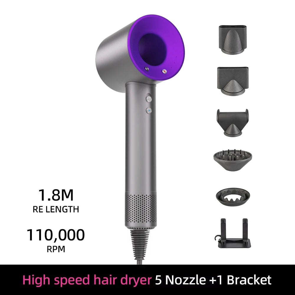 Negative ion hair dryer with high speed and no blades High power silent and quick drying Portable, suitable for home annd travel
