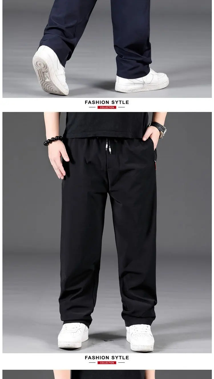 8XL Casual Pants Mens Straight Loose Trousers Men Clothing Elastic Waist Quick Dry Pants Summer Fashion Oversized Joggers Pants.