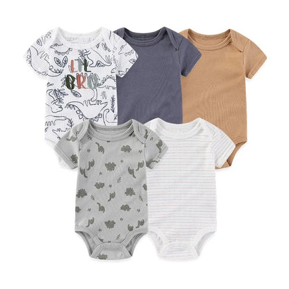 5 Teile/los Vier Jahreszeiten Mode Cartoon Kurzarm Baby Junge Mädchen Bodys Weiche Neugeborenen Onesies Kleidung.