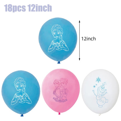 Disney gefroren Geburtstag Dekorationen Mädchen Papier Geschirr Teller Servietten Tassen Schnee königin Geburtstag Deko Hintergrund Luftballons Lieferungen