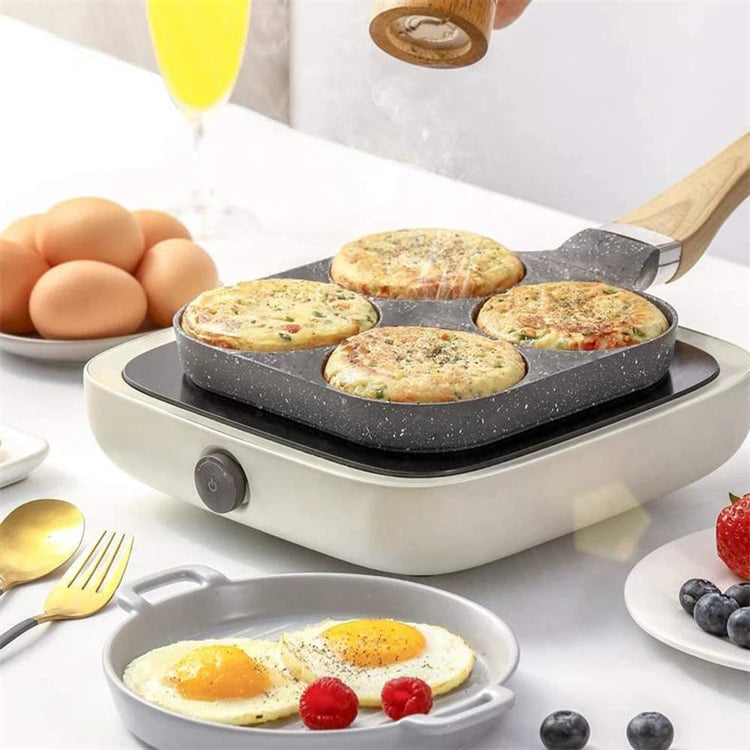 LMETJMA Egg Frying Pan Nonstick Pancake Pans 4-Cups Cookware Pancake Pan Egg Pan Suitable for Gas Stove Induction Cooker JT87.