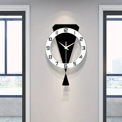 "Schicke Dekor uhr" Acryl leise Wanduhr mit Pendel, kein Bohren, batterie betrieben für Schlafzimmer und Wohnzimmer Dekoration