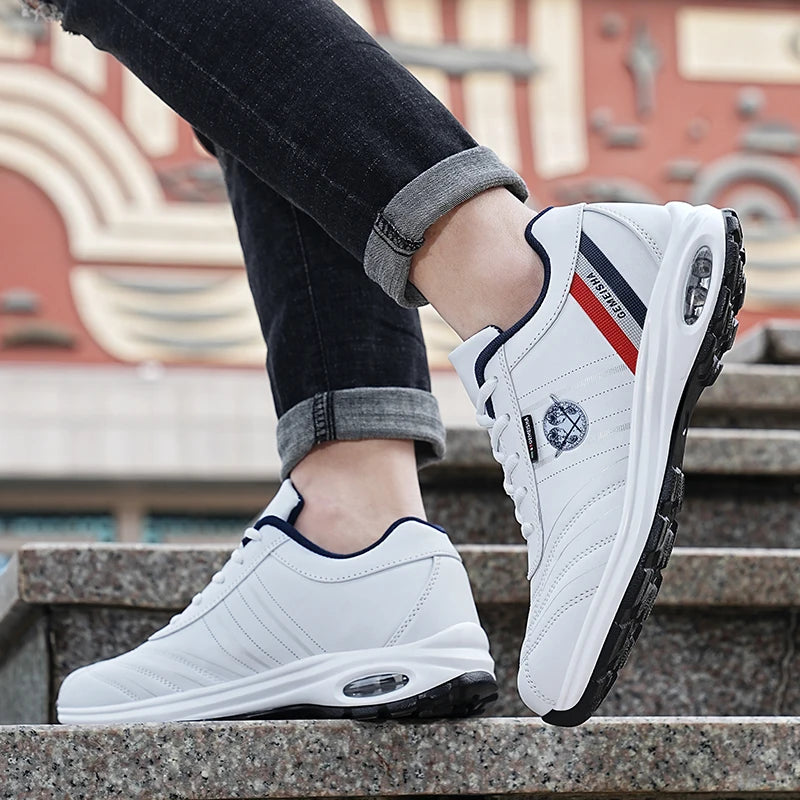 YRZL Mens Running Shoes Casual Outdoors Sneakers Breathable Sports Shoes Lightweight Non Slip Leather Walking Shoes for Men 2025.