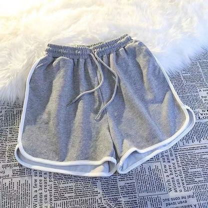 Striped Sports Shorts Women Korean Fashion Casual Mini Shorts Summer Simple Loose Wide Leg Shorts Ladies New.