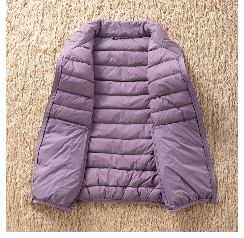 12 Farben 90% weiße Enten Daunen Frauen ärmellose Jacken 2023 Neuankömmlinge weibliche ultraleichte packbare Weste Frauen Mäntel