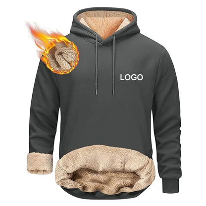 Customized Fleece Liner Hoodies Men Fashion Autumn and Winter Long Sleeve Personality Printed Sweatshirts Hoody Thick Pullovers.