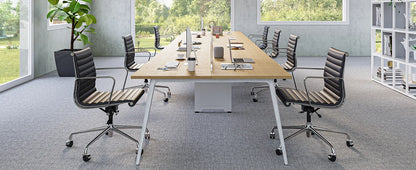 Gerippter Bürostuhl mit hoher mittlerer Rückenlehne, Drehstuhl aus echtem Leder mit Rahmen aus Aluminiumlegierung, verstellbarer ergonomischer Computerstuhl