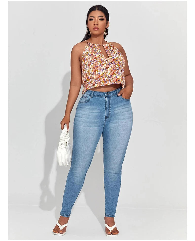 Plus Size Skinny Jeans for Women Full Length High Waist Women Jeans Stretchy Pencil Curve Women Jeans 200kgs Mom Jeans for Women.