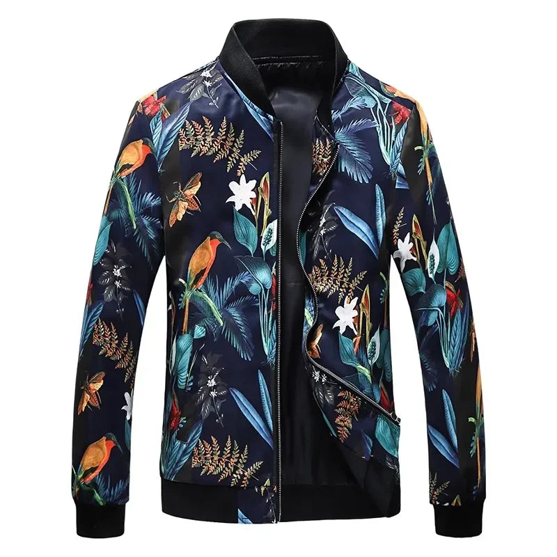 Spring new men's handsome printing men's jacket, fashion casual youth Slim sports jacket, Asian size M-6XL.