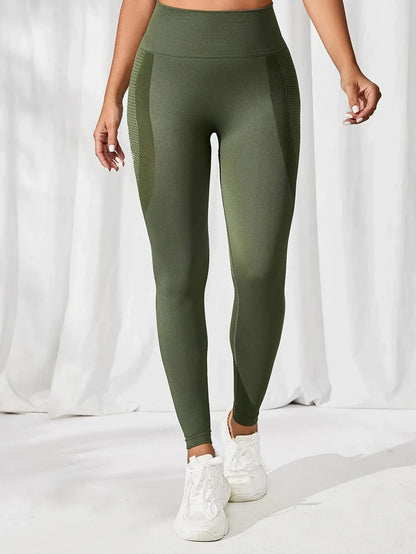Atmungsaktive Yoga-Leggings mit hoher Taille für Damen, einfarbig, Bauchkontrolle, Sportbekleidung, bequeme Fitness-Studio-Strumpfhose, Activewear.
