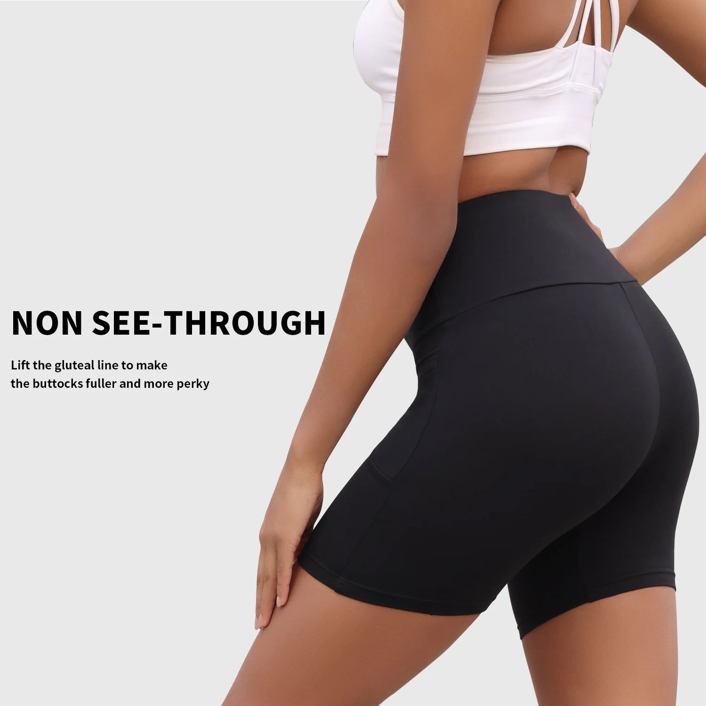 High Waisted Biker Shorts For Women With Pockets Super Soft No See Through Workout Running Yoga Athletic Push Up Gym.