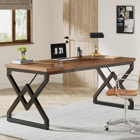 Schreibtisch, 160 x 70 x 75 cm, großer Büro-Computertisch, moderner, einfacher Arbeitsplatz, Chefschreibtisch für das Heimbüro im Arbeitszimmer