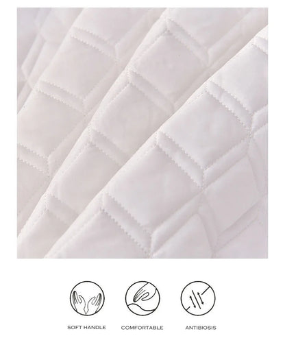 WASART Waterproof mattress protector cover quilted thicken elastic fitted sheet style couple double bed protection pad king size.