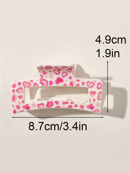 3 Pcs Frosted Cream Color Transparent Fruit Shark Scratch Clip-ins Style Back of Head Premium Wind Plate Women Hair Accessories