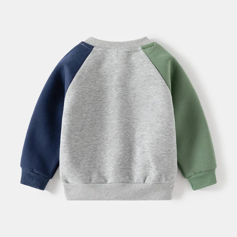 New Spring Autumn Children Clothes Set Color Patchwork Kids Boys Two-Piece Sets Children Boy Casual Tracksuit Outfits Tops Pants.