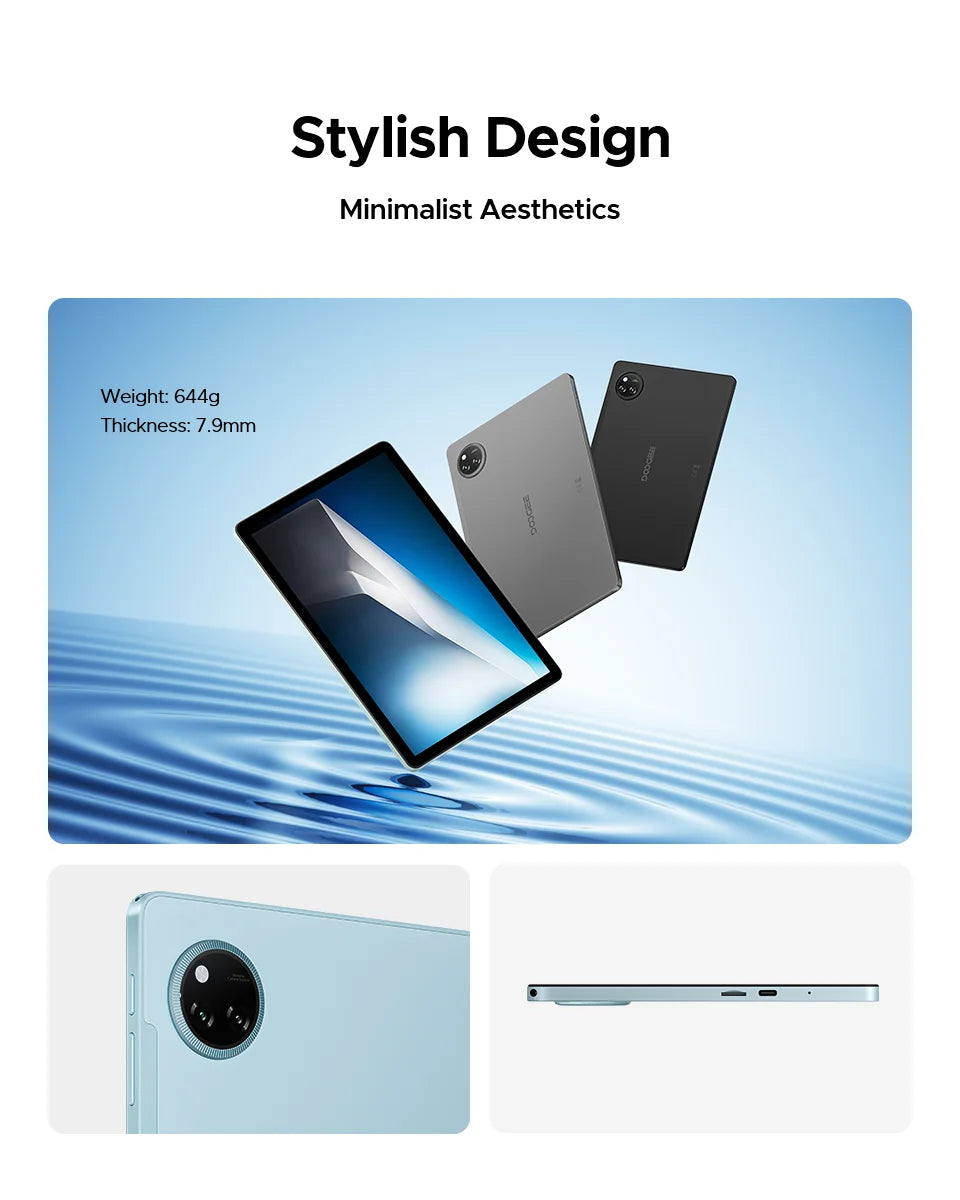DOOGEE Tab A9 Pro+ Tablet PC Android 15 Dual Speakers 11'' Screen 30GB RAM (6GB+24G) 128GB 8580mAh Battery Widevine L1 Smart Pad.