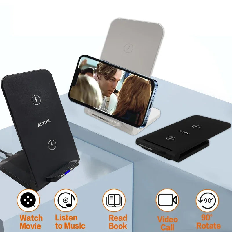 100W Wireless Charger For iPhone 16 15 14 13 12 Pro Max 11 Phone Stand Charger for Samsung S24 S23 Xiaomi Foldable Fast Charging.