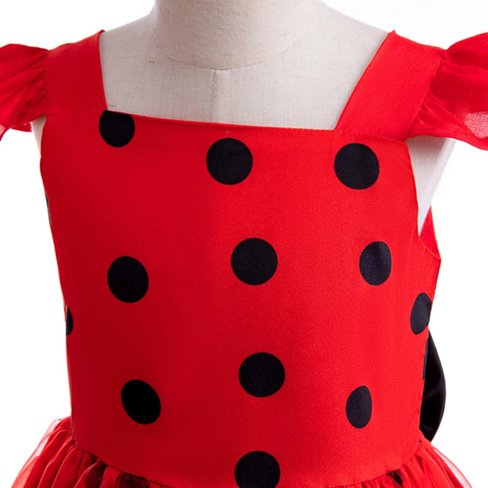 Mädchen Little Beetle Flying Sleeve Cosplay Prinzessin Kleid Geburtstag Halloween Party Kleidung Kinder Marinette Performance Kostüme.