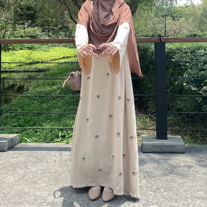 Luxus Dubai Schmetterling Stickerei Abaya Muslimische Frauen Modest Kleid Islamischen Femme Urlaub Outfit 2025, Mode Türkei Kaftan Robe