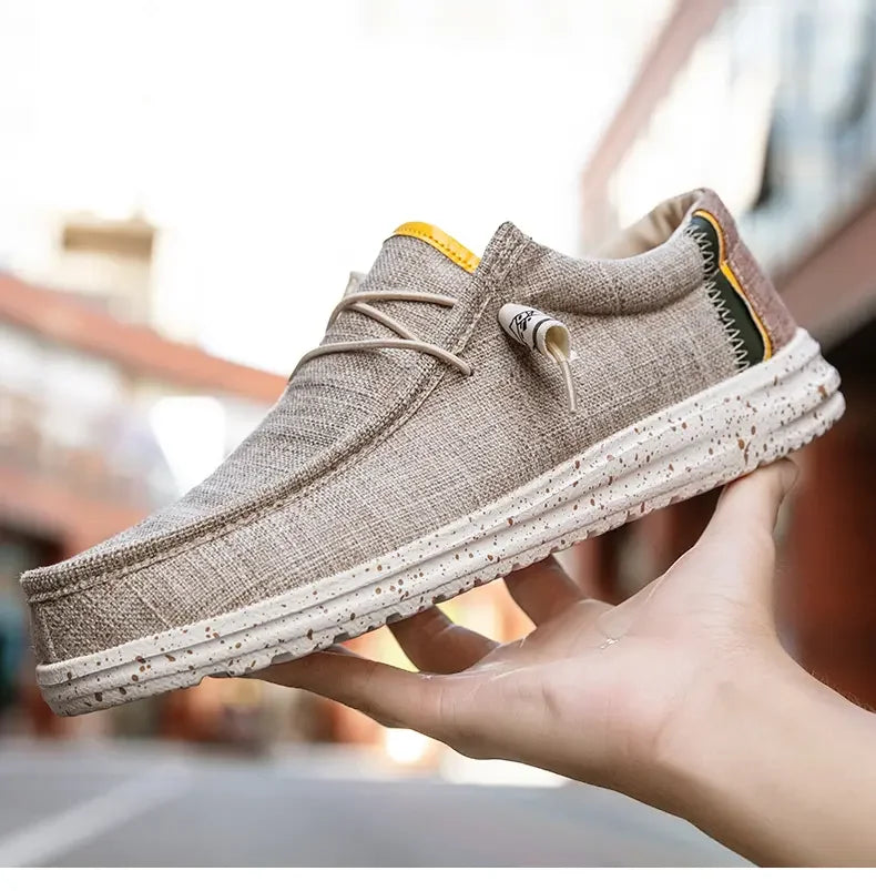 Men's Loafers Designer Slide in Low Cut Sneakers Casual Boat Shoes Comfortable Walking Flat Shoes Breathable Canvas Shoes 2025