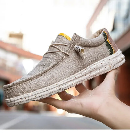 Men's Loafers Designer Slide in Low Cut Sneakers Casual Boat Shoes Comfortable Walking Flat Shoes Breathable Canvas Shoes 2025