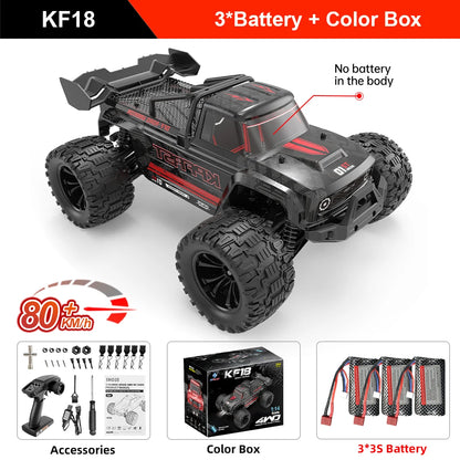 Teeggi 4WD 2.4G RC Drift Car 80KM/H 1:14 High Speed Off-Road Racing Car Brushless 3S Remote Controller Car Truck Toy For Gift