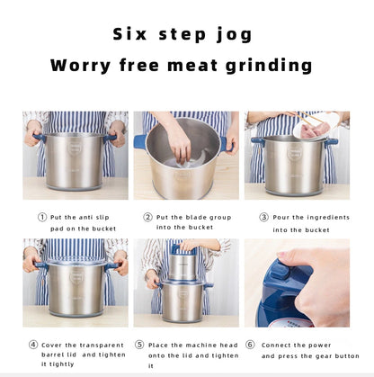 DIVEDEER Meat grinder household electric stainless steel cooking stirring garlic mince mince machine small garlic puree