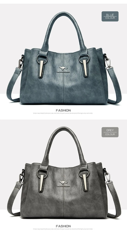 Genuine 3Layers High Quality Soft PU Leather Ladies Shoulder Crossbody Bags for Women  Luxury Handbags  Women  Designer A Main