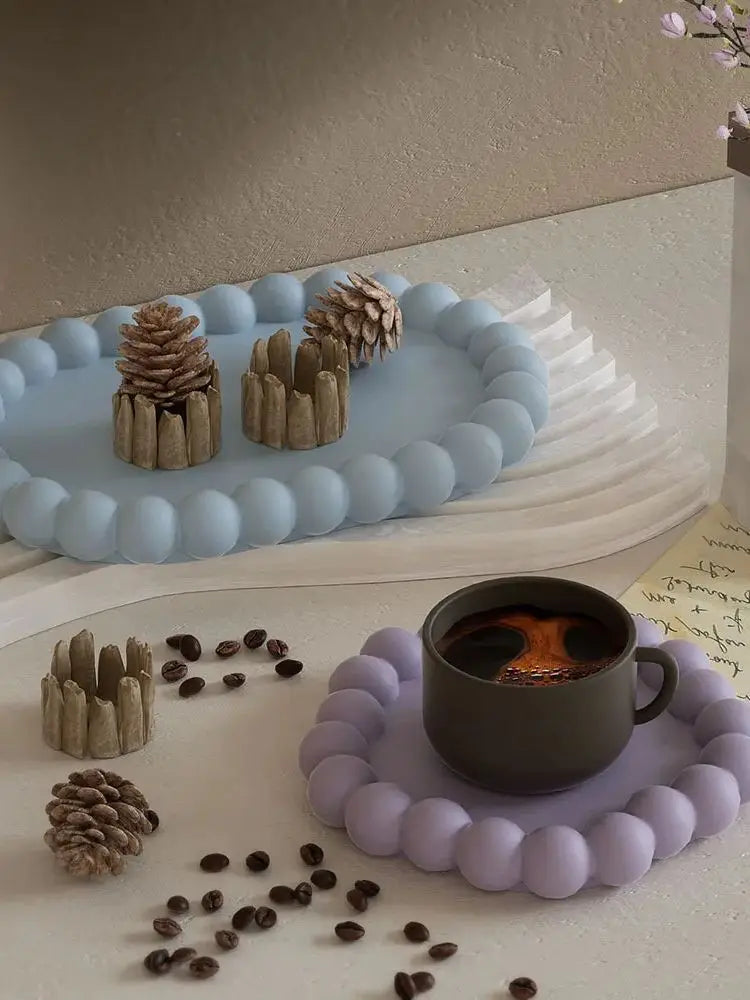 Bubble Shaped Tray Silicone Mold Gypsum diy Candle Holder Jewelry Display Tray Mould Resin Mold Concrete Cement Coaster Mold.