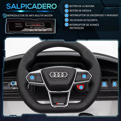 Homcom Electric Car for Children +3 Years Audi Rs E-Tron Gt 103X58X41 cm White.