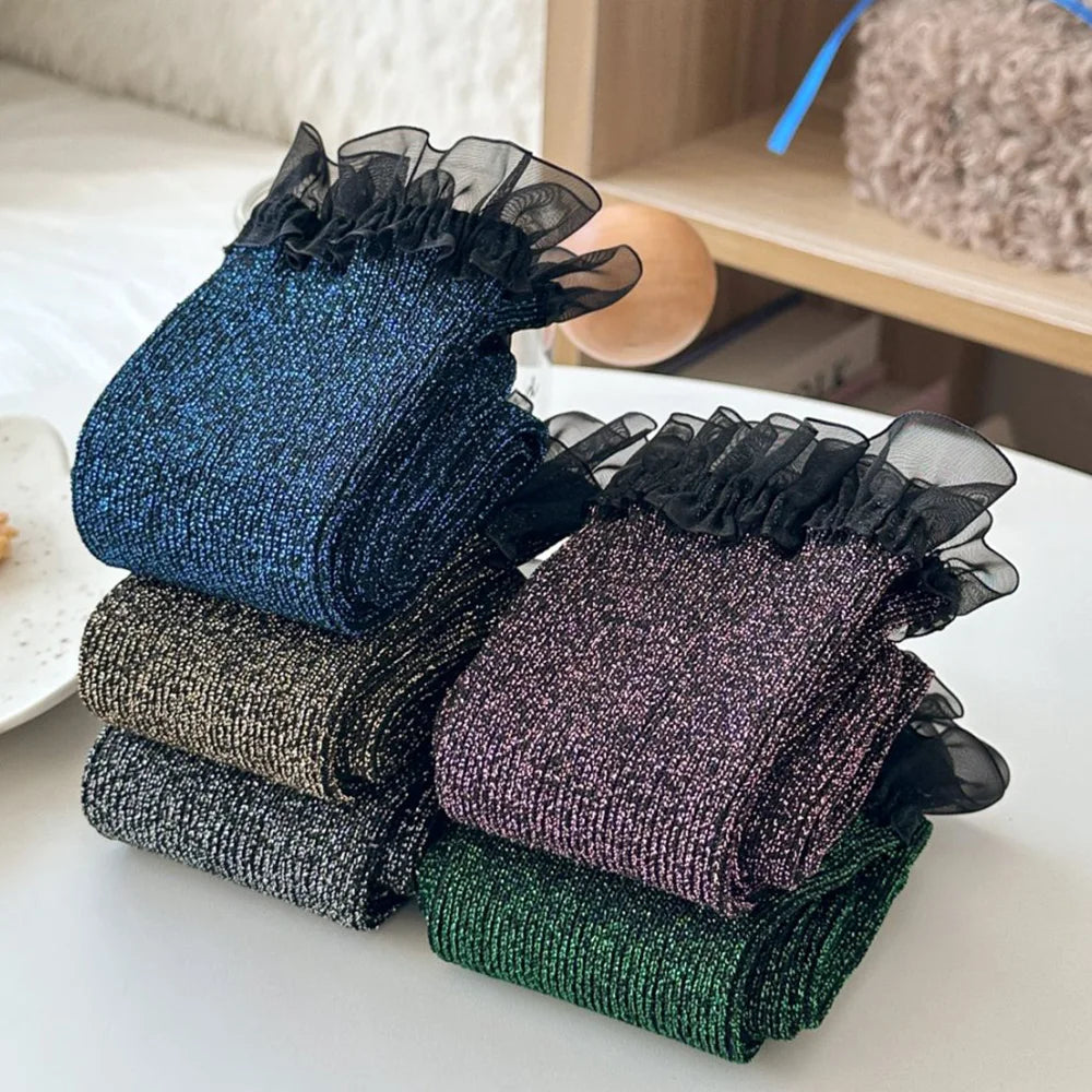 Design Socks For Women Cute Sweet Daily Casual Korean Style Women's Socks Autumn Winter Long Fashion Lace Edge Chaussettes Femme.