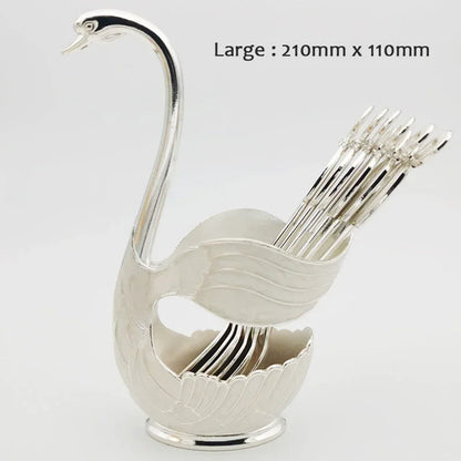 Swan-Shaped Cutlery Holder, Elegant Spoon and Fork Base, Luxury Tableware Storage, Stylish Kitchen Decor and Organizer for Home