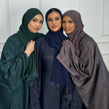 Luxury 2 Piece Muslim Outift Sets for Women Ramadan Dubai Hijab Abaya Dress Islamic Party Kaftan Robe Elegant Turkey Gown 2025.
