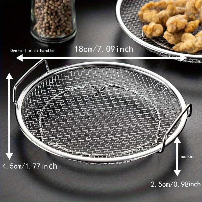 tainless Steel Filter Tray,Reusable Round Mesh Basket,Frying Grilling,Kitchen Strainer,Fruit vegetable water filter basket.