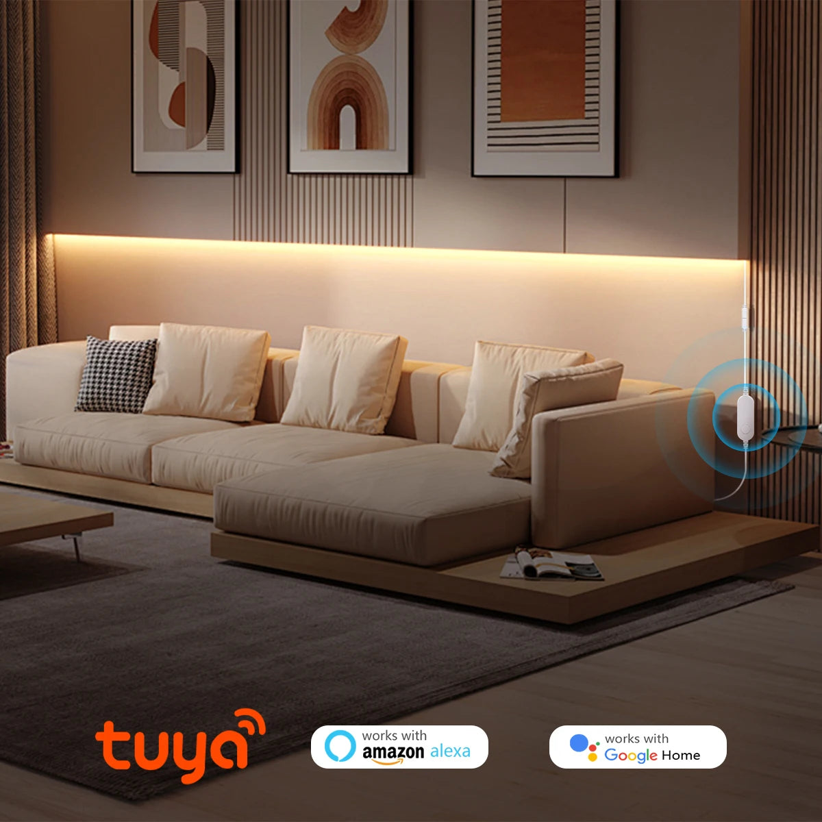 DC 5V USB Neon Light LED Strip Tuya Smart Life Wifi App Control Neon Tube Tape Garden Xmas DecorWork with Alexa,Google Home.