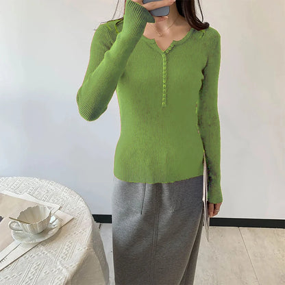 2026 frühling Herbst Grundlegende Pullover Gestrickte Frauen Pullover Taste Oansatz Pullover Weibliche Pullover Schlank Solide Bold Streifen Tops