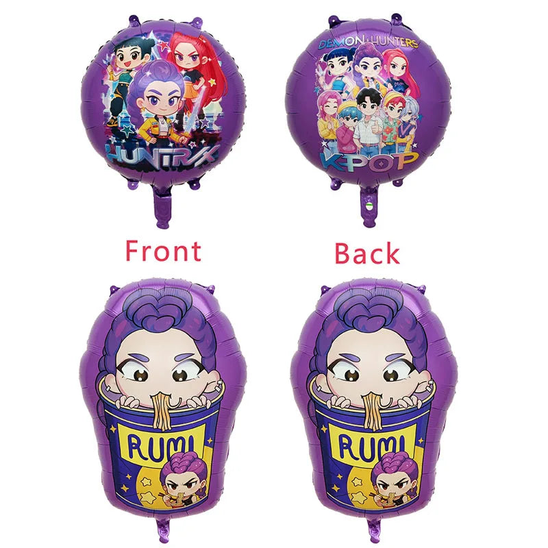 K Pop Dämonenjäger Party Ballon Kind Mädchen Alles Gute zum Geburtstag Party Dekoration Set 1-9. Nummer Ballon Banner Hintergrund Babyparty.