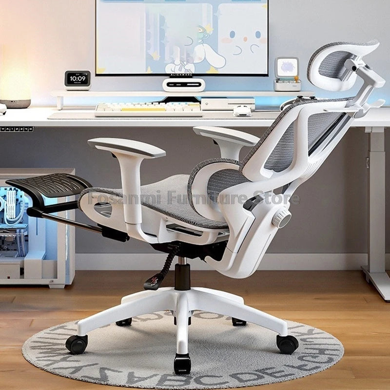 Atmungsaktiver, hochelastischer Netz-Bürostuhl, bequemer Gaming-Computerstuhl, verstellbarer Schreibtisch für Zuhause, Gamer, Drehstuhl, liegend