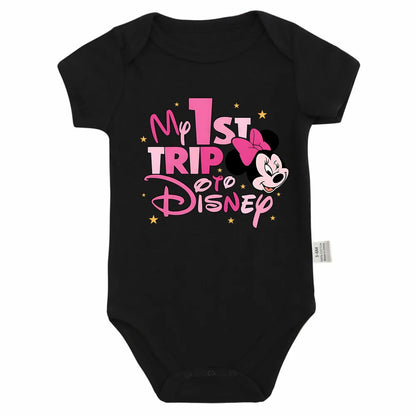 Neue Ankunft Baby Kleidung My 1st Trip Disney Baby Bodys 100% Baumwolle Sommer Baby Jungen Mädchen Strampler.