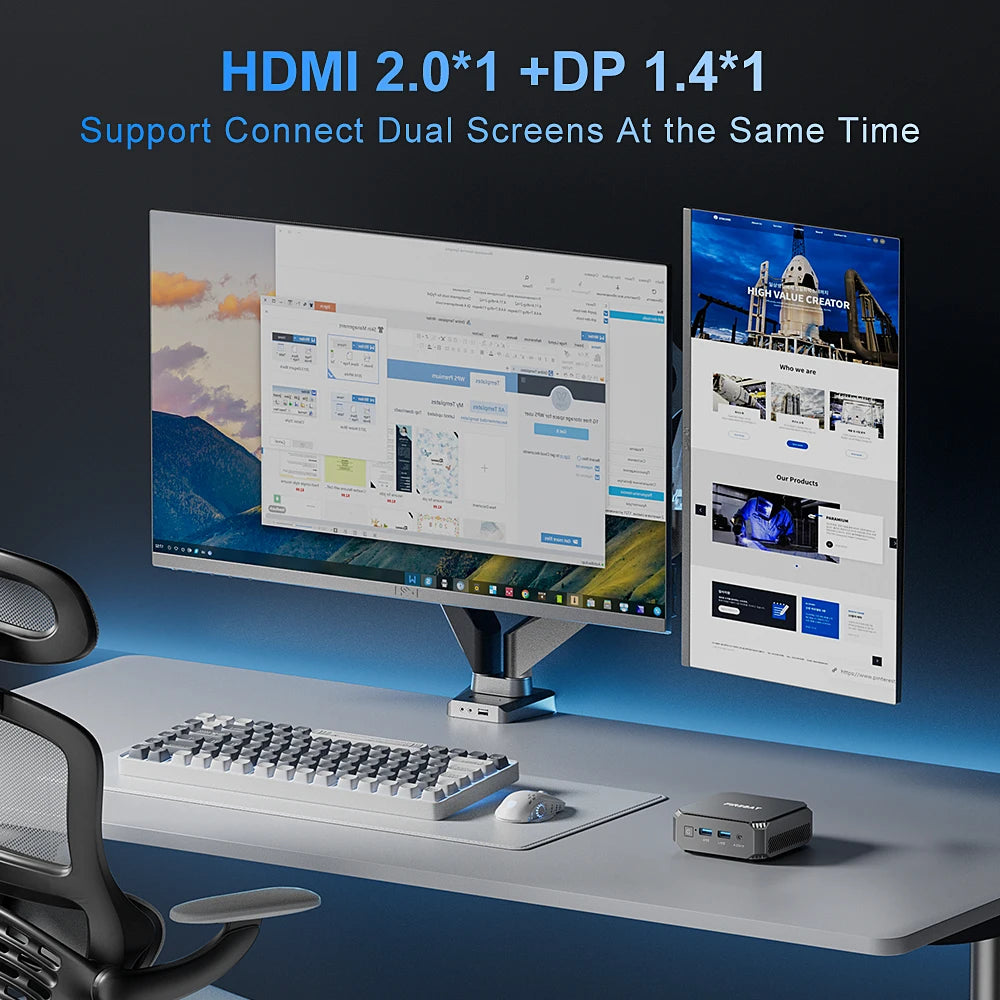 FIREBAT T2 Mini PC Intel N150 CPU Windows 11 DDR4 16GB RAM 512GB SSD WIFI5 BT4.2 Desktop Mini Computer For Work/Entertainment.