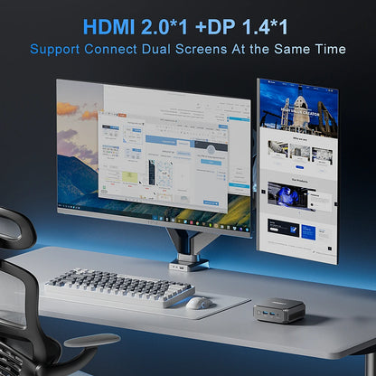 FIREBAT T2 Mini PC Intel N150 CPU Windows 11 DDR4 16GB RAM 512GB SSD WIFI5 BT4.2 Desktop Mini Computer For Work/Entertainment.