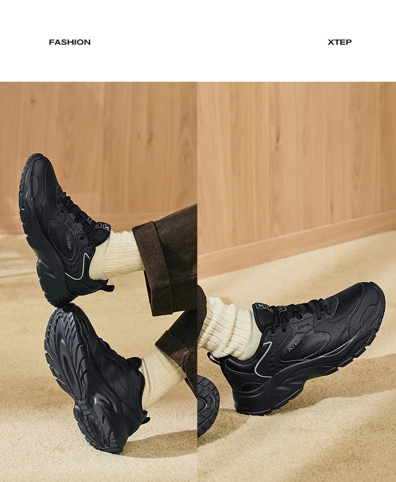 Xtep Women's Casual Shoes 2024 Winter Trendy Retro Durability Comfortable Sneakers Stability Sports Shoes 876418320008.