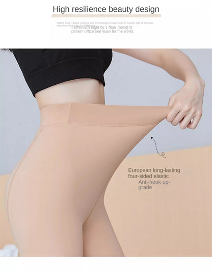 Winter Thermal Pantyhose Women Thicken Stockings Fake Translucent Pantyhose Fleece Lined Tights High Waist Elastic Wool Socks