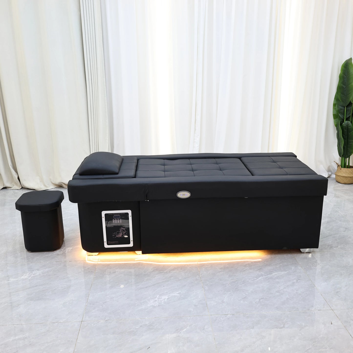 XinSheng Elektrisch verstellbares Lift-Shampoo-Bett, Massagetisch, All-in-One-Salon-SPA-Massagebett mit Haarwaschbecken und Fußbad