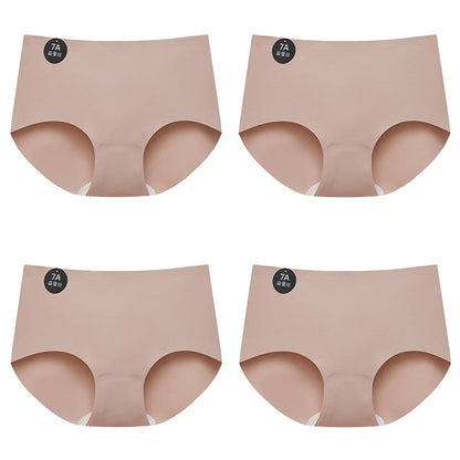 FalllSweet 4PCS Seamless Panties for Woman Ice Silk Underwear Soft Thin Briefs Women's Underpants Fashion Sexy Female Lingerie.