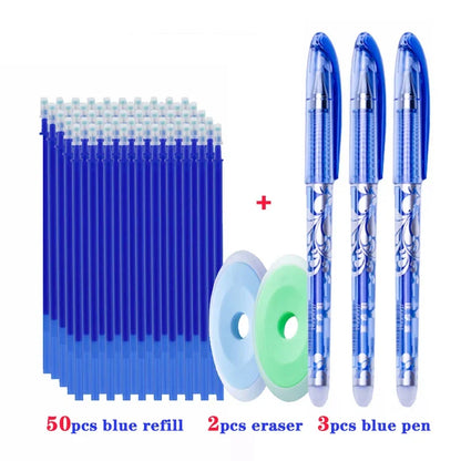 55 teile/los Löschbaren Gel Stift 0,5mm Refill Stange Magische Tinte Löschbaren Stift Waschbar Griff Büro Schule Schriftlich Werkzeuge Kawaii schreibwaren.